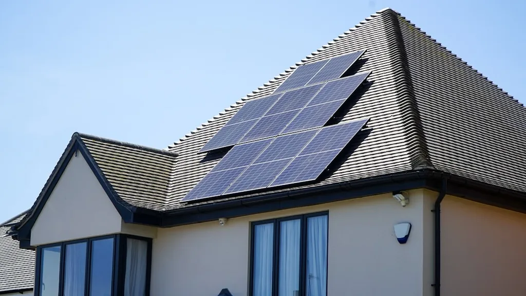 Solar panels installed on a residential house roof