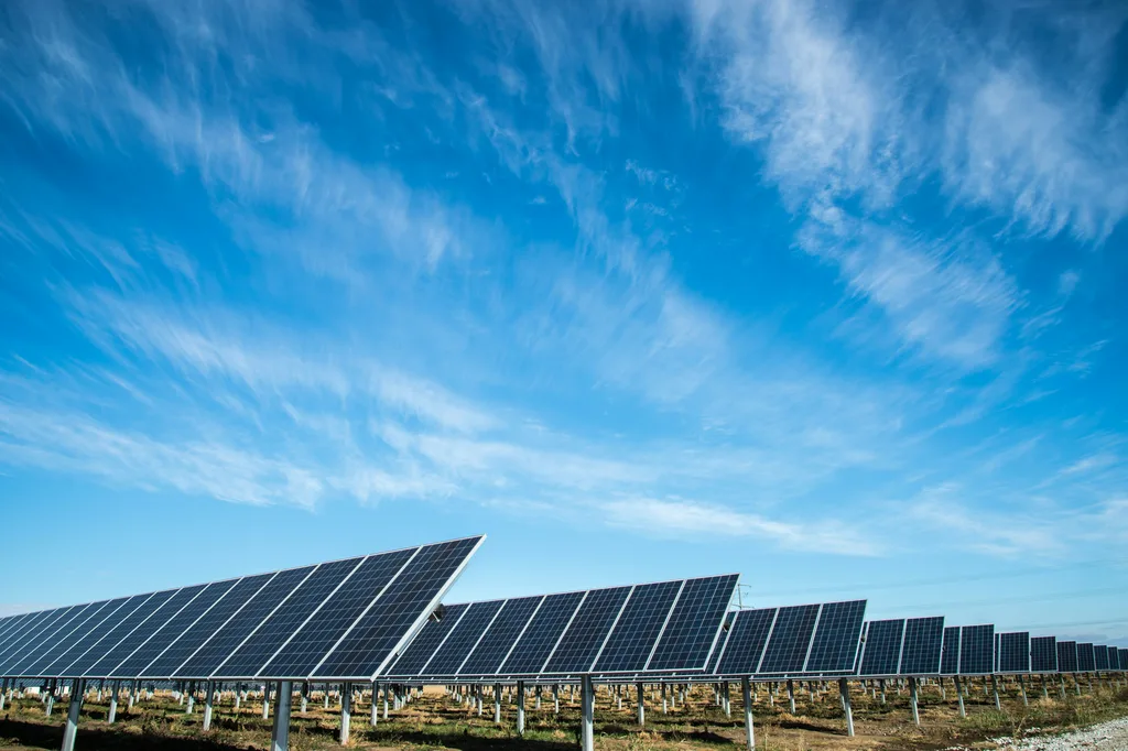 Solar photovoltaic panel cells up close